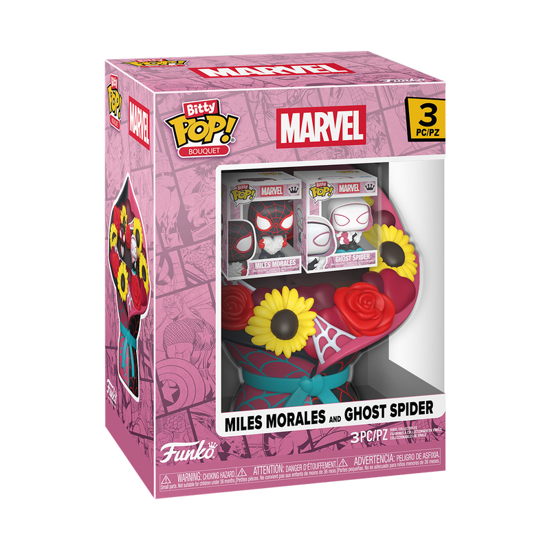 Miles Morales and Ghost Spider Flower Bouquet Marvel Bitty Pop